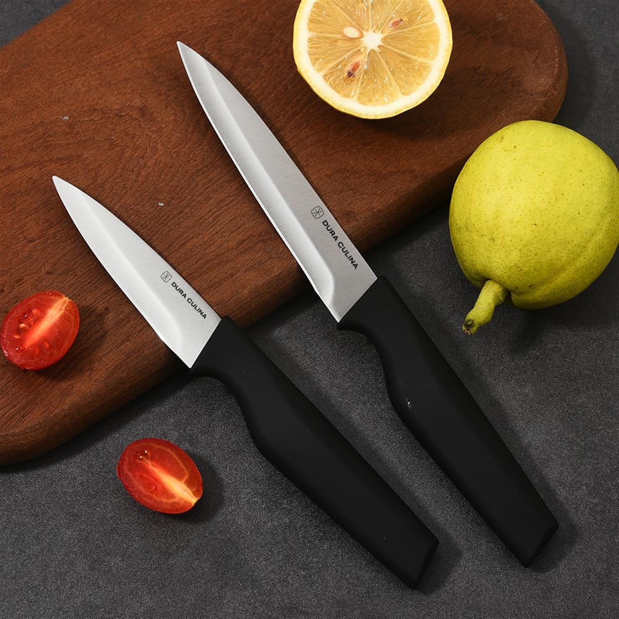 2-Piece Utility Knife Set - High Carbon Stainless Steel Blades with Ergonomic Handles, Matching Blade Guards,