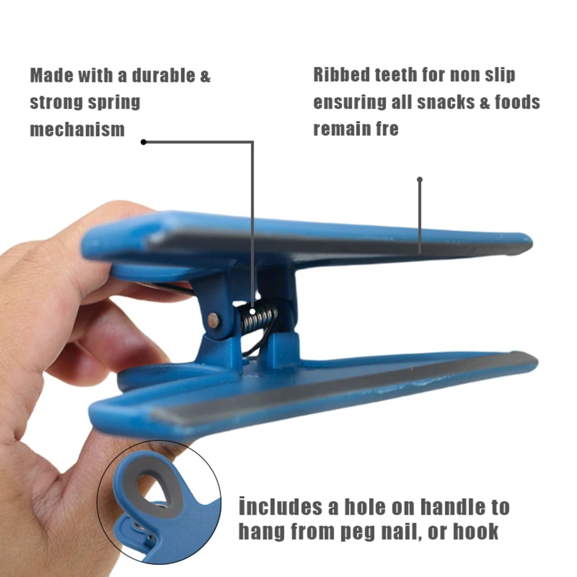 4-Piece Bag Clip Set, Blue