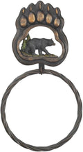 Black Bear Paw Towel Ring 6.5x0.62x12"