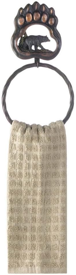 Black Bear Paw Towel Ring 6.5x0.62x12"