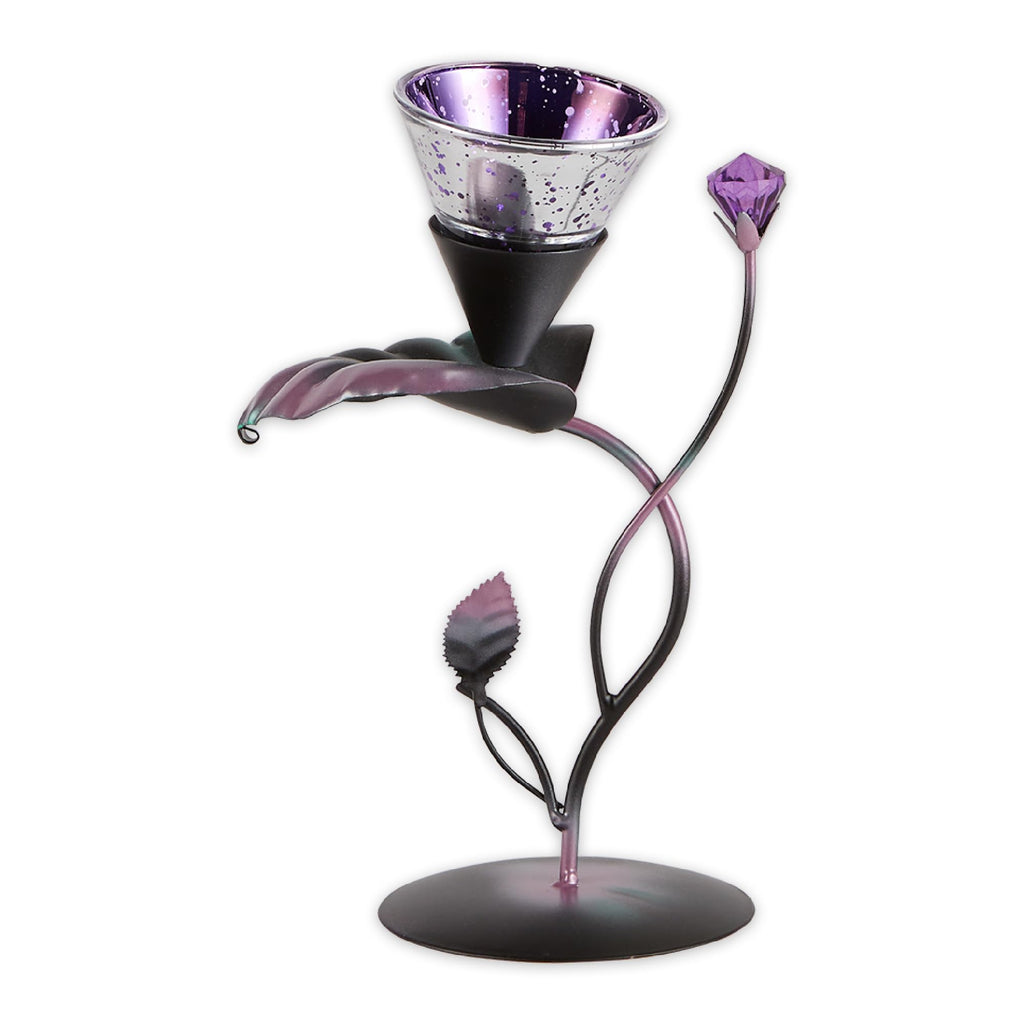 Zingz & Thingz Beauty in The Petals Collection Floral Tealight Candle Holder, 10x10x24.25, Amber Calla Lily