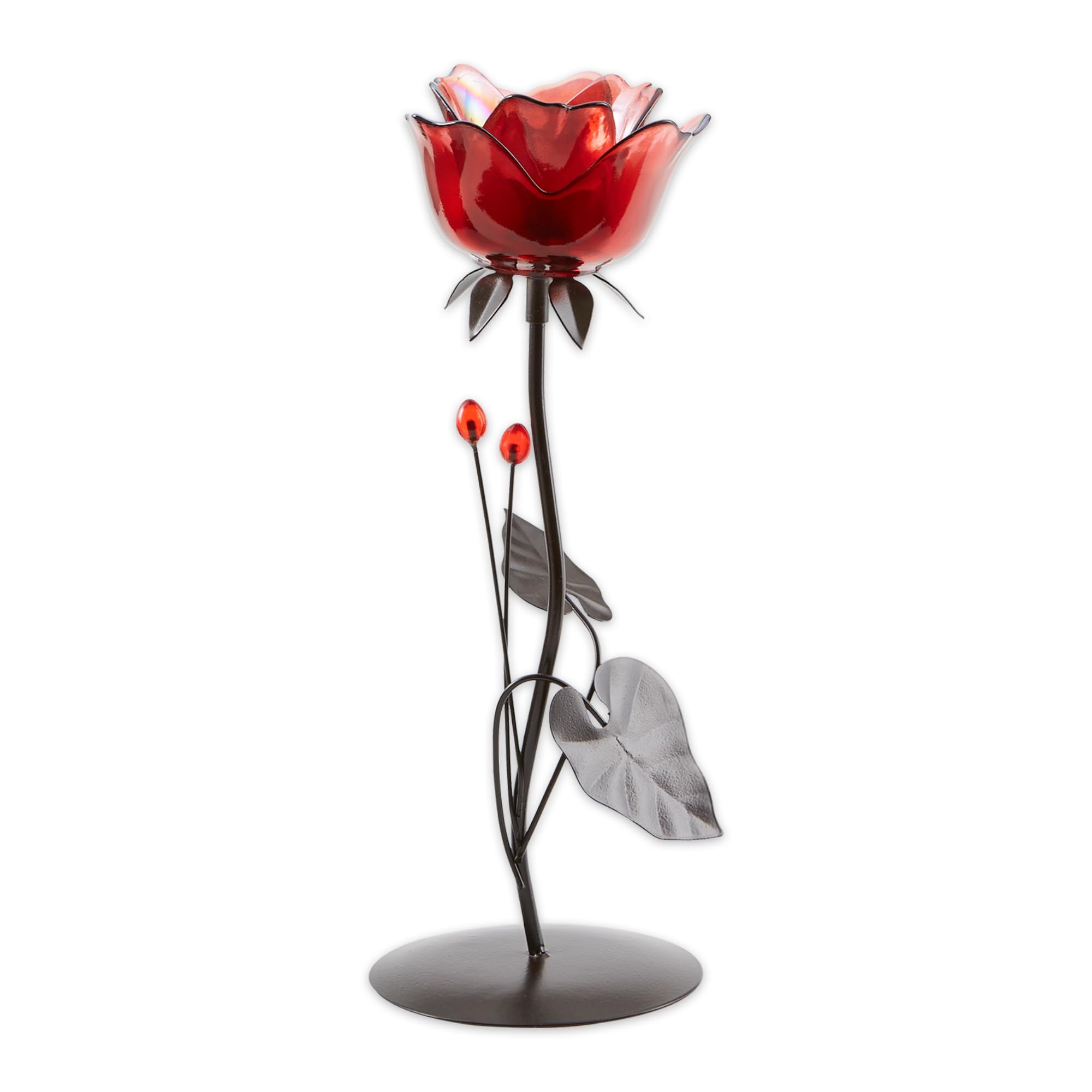 Zingz & Thingz Beauty in The Petals Collection Floral Tealight Candle Holder, 10x10x24.25, Amber Calla Lily