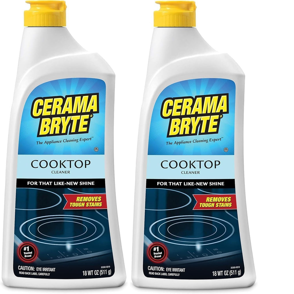 Cerama Bryte Removes Tough Stains Cooktop and Stove Top Cleaner for Glass - Ceramic Surfaces, 18 Ounces, 1 Pack