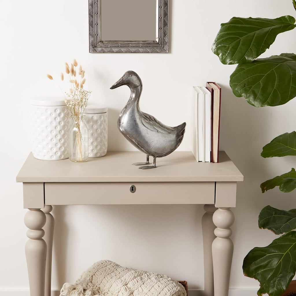 Accent Plus Galvanized Duck Sculpture Duck, 12.5x4.5x14.5