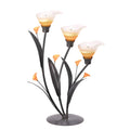 Zingz & Thingz Beauty in The Petals Collection Floral Tealight Candle Holder, 10x10x24.25, Amber Calla Lily