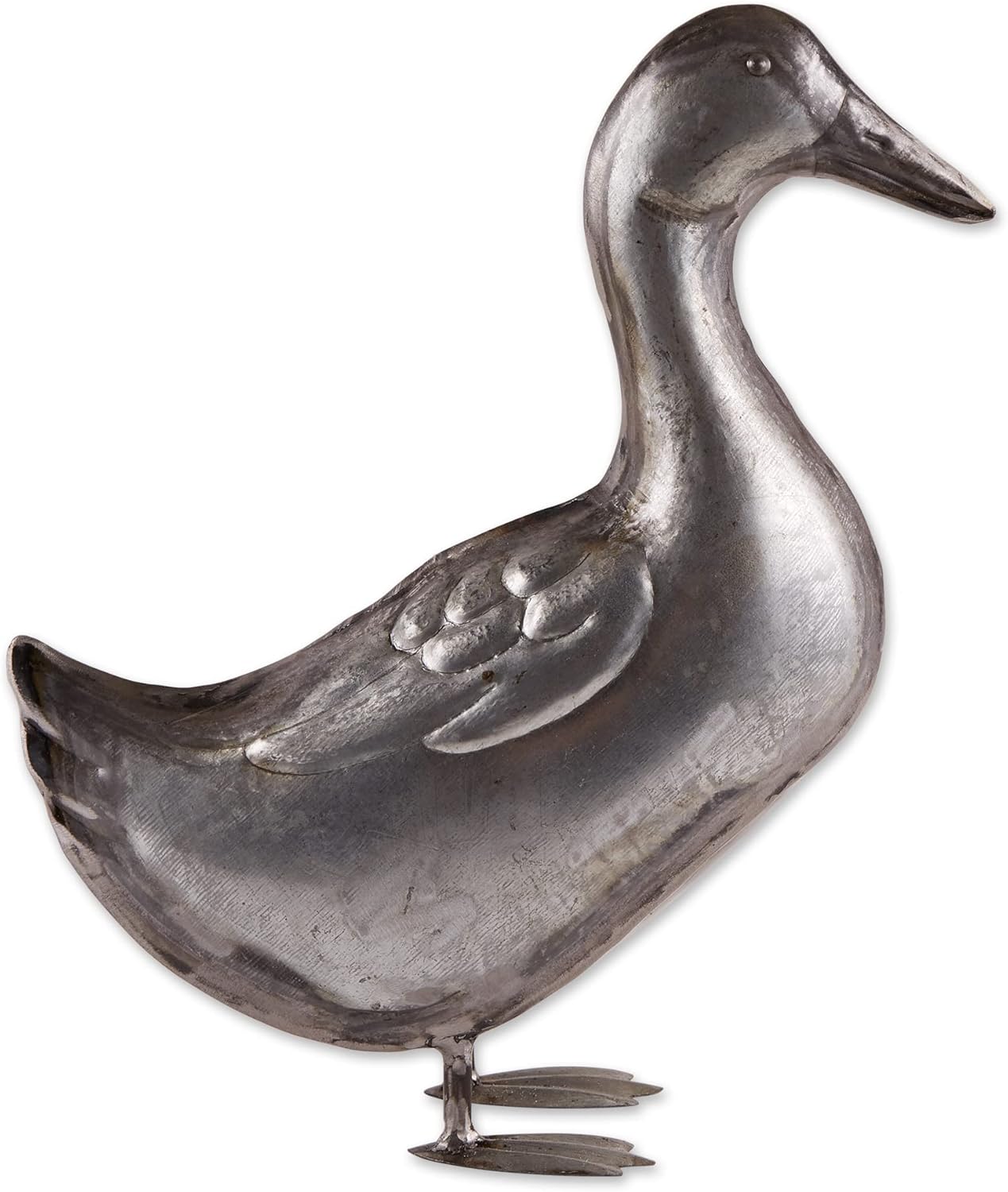 Accent Plus Galvanized Duck Sculpture Duck, 12.5x4.5x14.5