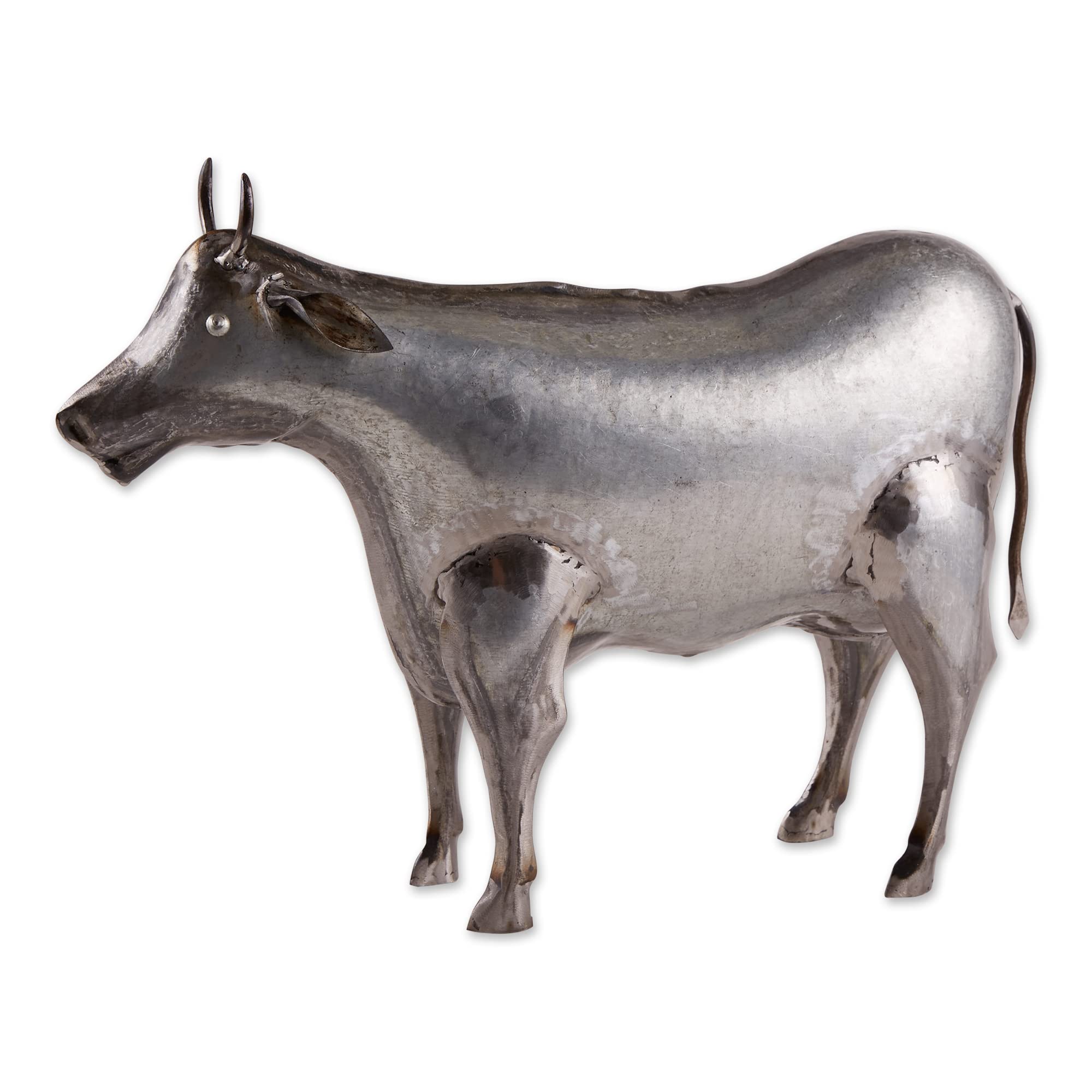 Accent Plus Galvanized Duck Sculpture Duck, 12.5x4.5x14.5