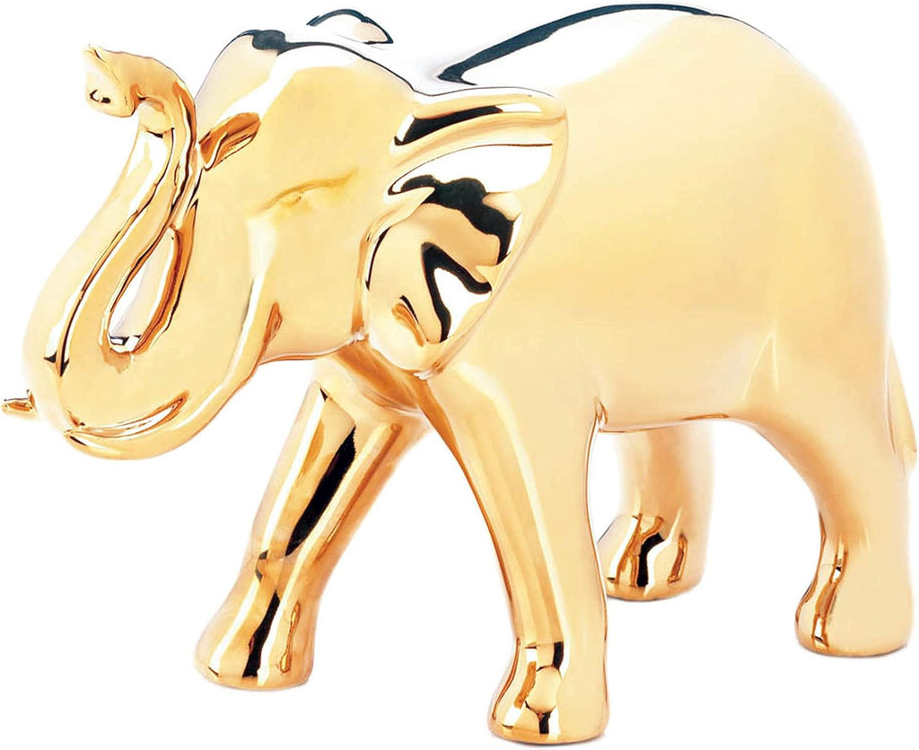 Accent Plus Large Golden Elephant Figure 9x3.5x6.75