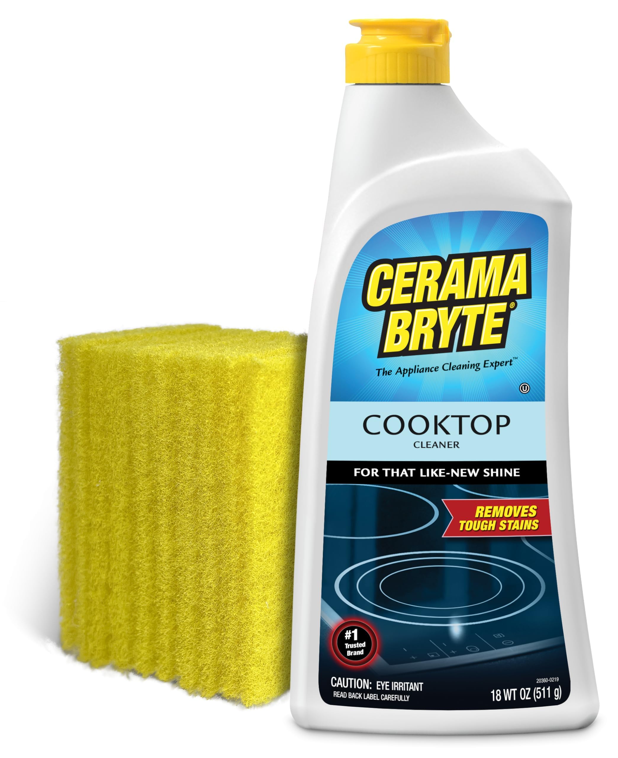 Cerama Bryte Removes Tough Stains Cooktop and Stove Top Cleaner for Glass - Ceramic Surfaces, 18 Ounces, 1 Pack