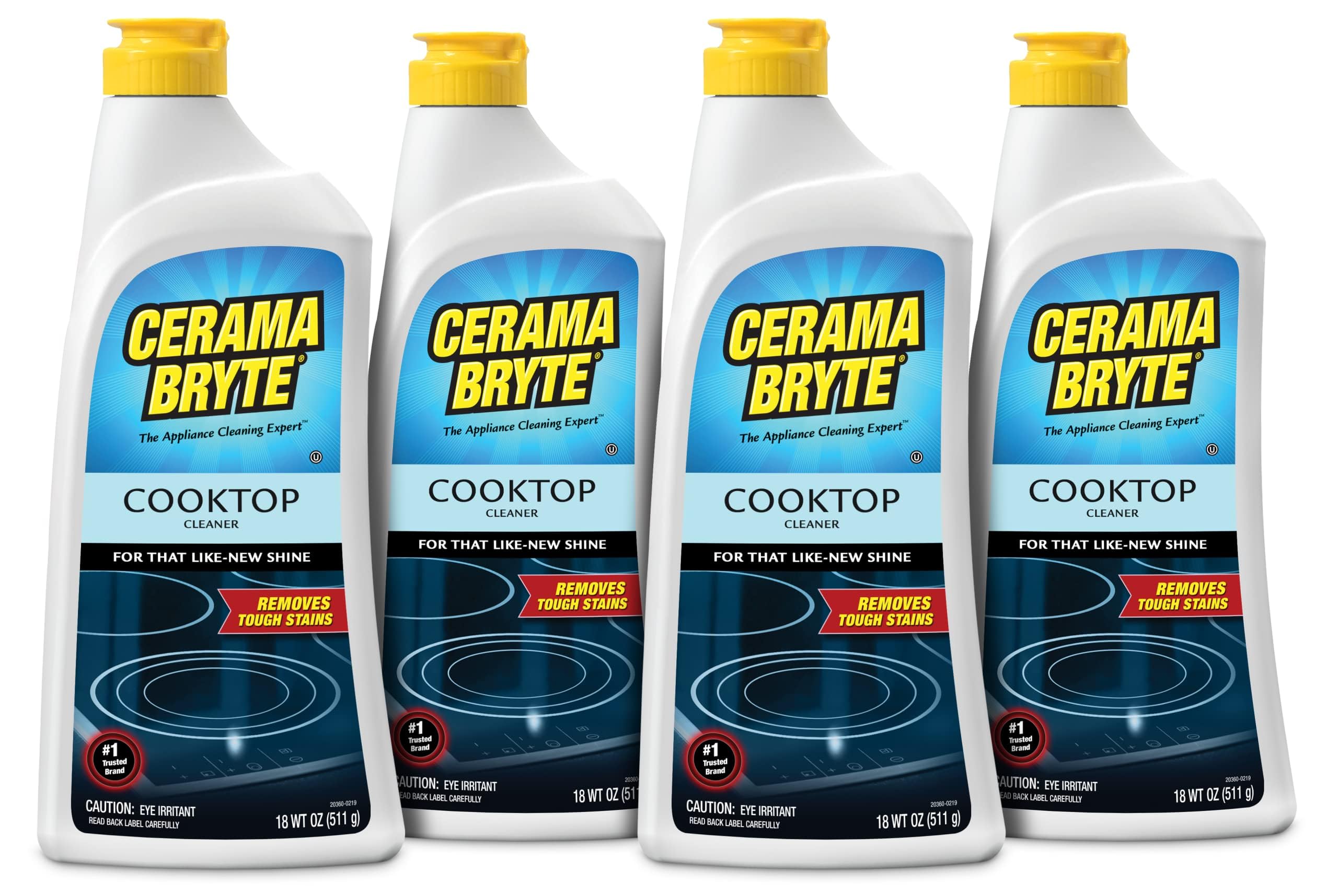 Cerama Bryte Removes Tough Stains Cooktop and Stove Top Cleaner for Glass - Ceramic Surfaces, 18 Ounces, 1 Pack