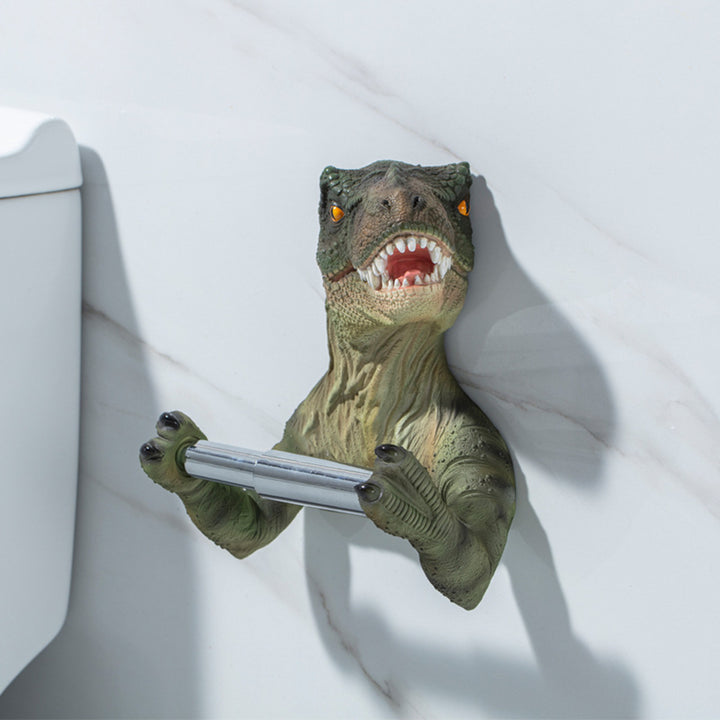 Dinosaur Toilet Hygiene Resin Tray Free Punch Dinosaur Paper Towel Holder