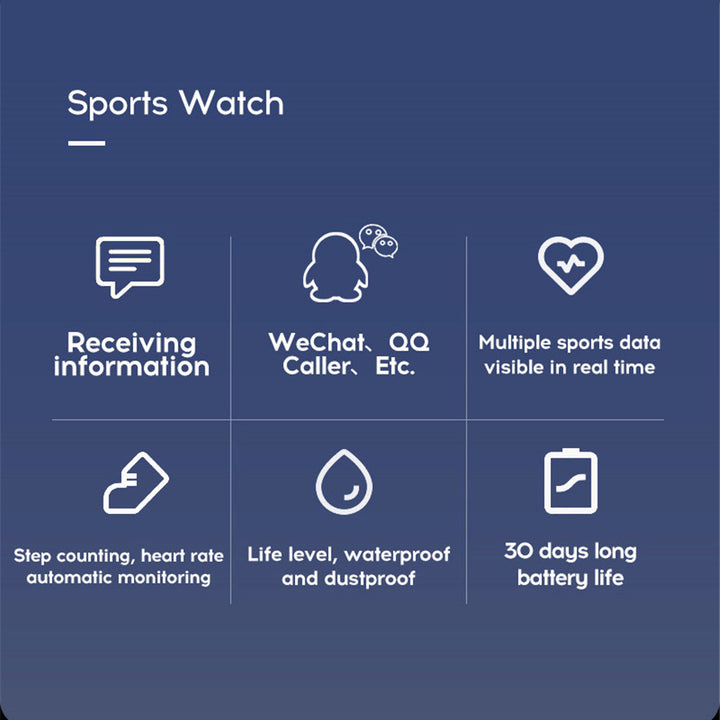 Smart Watch Heart Rate Sleep Monitoring Blood Pressure Smartwatch Men Women Fitness Tracker Watch For Android IOS