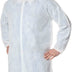 Pack of 50 White Polypropylene Lab Coats XX-Large Size. Unisex Disposable Coats 44" Long. Hook and Loop Fastener; Collar; Elastic Wrists; No Pockets. Poly Coats for Industrial Use.