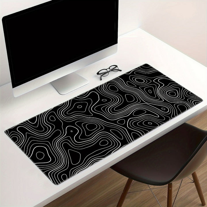 Abstract Line Large Gaming E-sports Computer Oversized Extended Thickened Mouse Pad, Desktop Mat Desk Pad, Non-slip Mouse Pad, Washable Rubber Material Mouse Pad