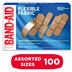 Band-Aid Brand Flexible Fabric Adhesive Bandages, Assorted, 100 ct