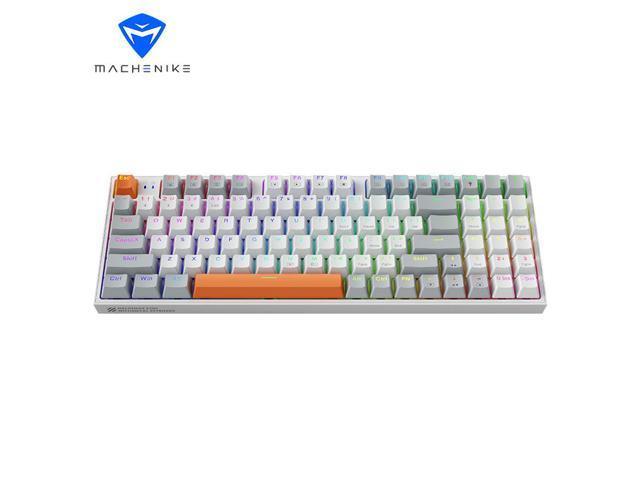 MACHENIKE K500 Wireless Mechanical Keyboard; Tri-mode PBT Key Cap;  20 RGB Lamp Effects;  94 Keycap 2500mAh Battery Red Switch RGB - White