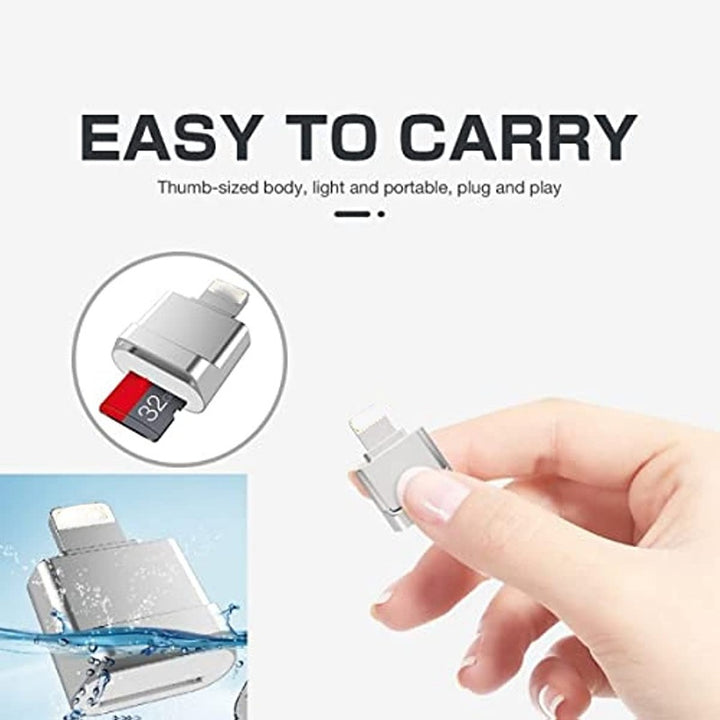 Micro SD Card Reader Converter Suitable For IPhone IPad; OTG To Micro SD/TF Card Reader Viewer Adapter Memory Card Reading For IPhone 14/13/12/Pro/11/X/XR/Max/8 Support IOS 13 And ExFAT & FAT32