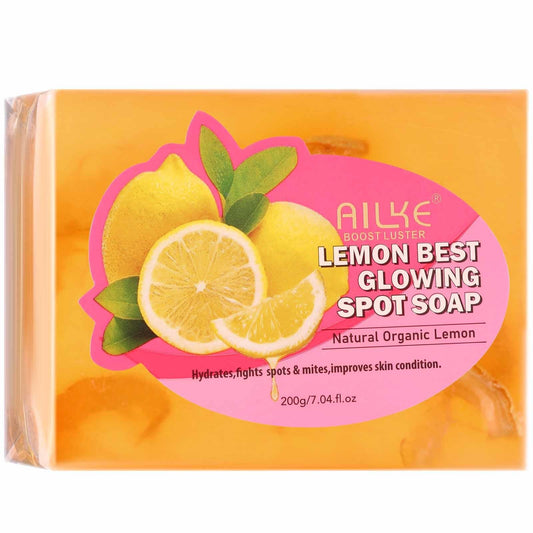 AILKE Natural Lemon Slices Soap Bar, Helps Clear Spots Breakouts and with Oily Skin Control, Face & Body Wash, For All Skin Type