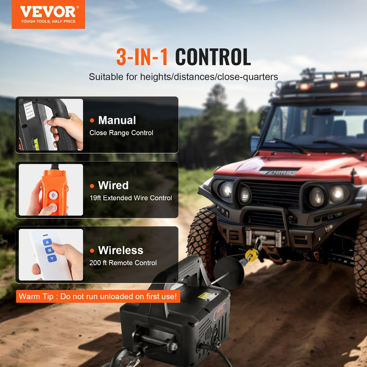 VEVOR 3-in-1 Electric Hoist Winch, 1100 lbs 1500W Portable Power Winch Crane, 22.9 ft Lifting Height, 13 ft/min with Wired and Wireless Remote Control, for Garage, Warehouse, Factory Lifting Towing