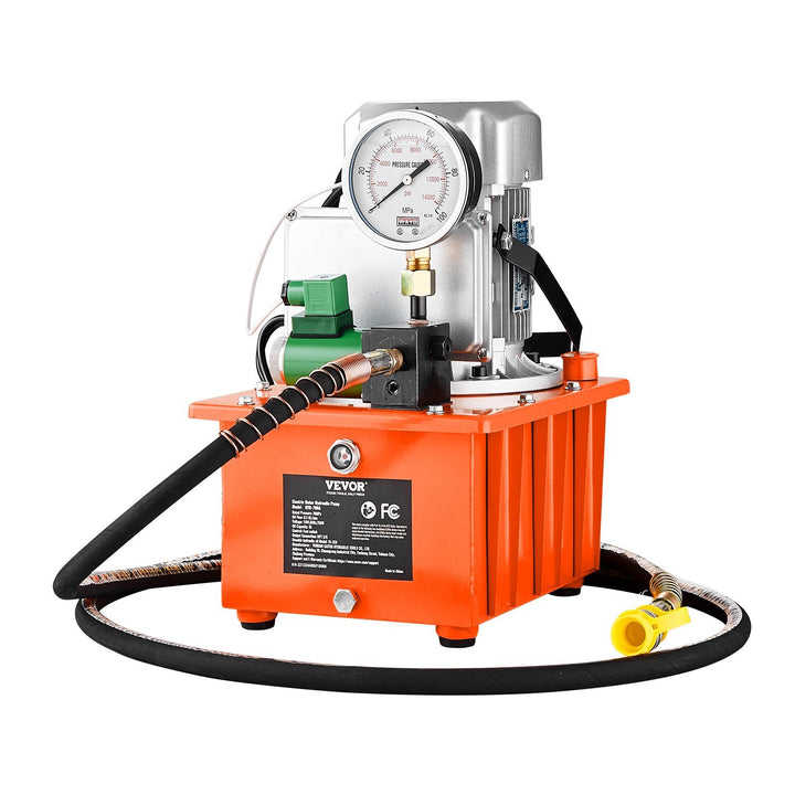 VEVOR Electric Hydraulic Pump, 10000 PSI 750W 110V 488 in³/8L Capacity, Single Acting Solenoid Valve, Electric Driven Hydraulic Pump Power Pack Unit with Pedal Switch for Punching/Bending/Jack Machine