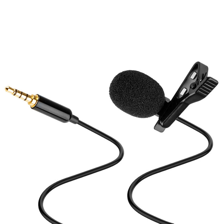 Clip On Microphone Hands Free Lavalier Lapel Mic Omnidirectional Microphone w/ 3.5mm Jack For Camera Smartphone Computer