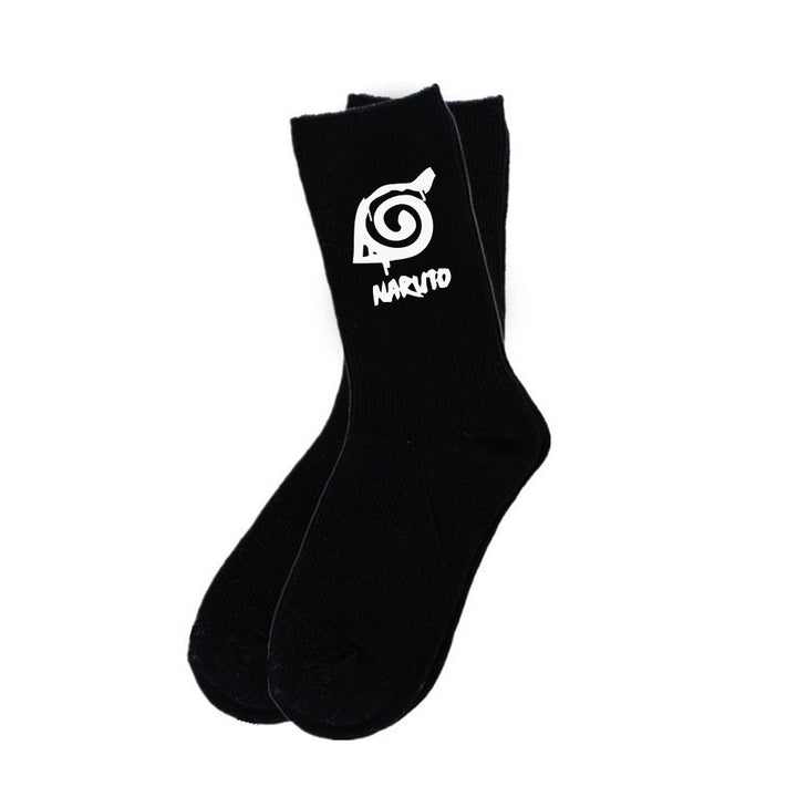 New Naruto Socks Man Anime Cartoon Hokage Uzumaki Naruto Uchiha Sasuke Cosplay Medium Tube Cotton Couple Socks Sports Stockings