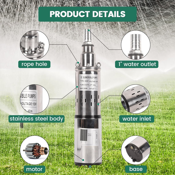 Deep Well Submersible Pump,Stainless Steel Water Pump,for Industrial, Irrigation & Home Use