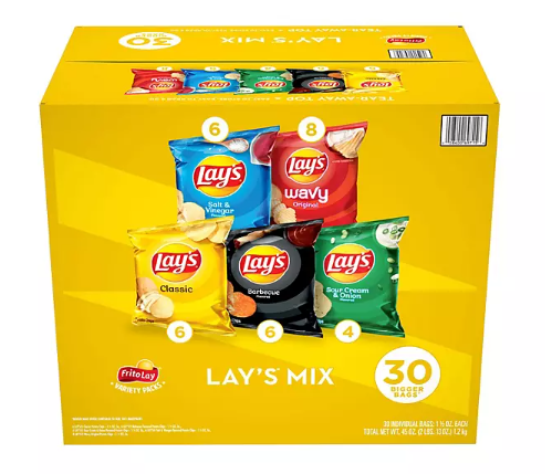 Lay's Mix Potato Chips Variety Pack (30 pk.)