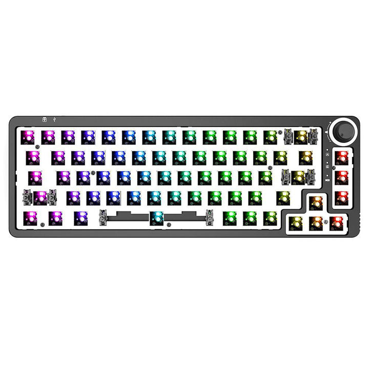 For 3Pin/5Pin Switch Knob Hot Swap Mechanical Keyboard Kit Wireless Bluetooth 3 Mode RGB Backlit Gamer 60% Keyboard