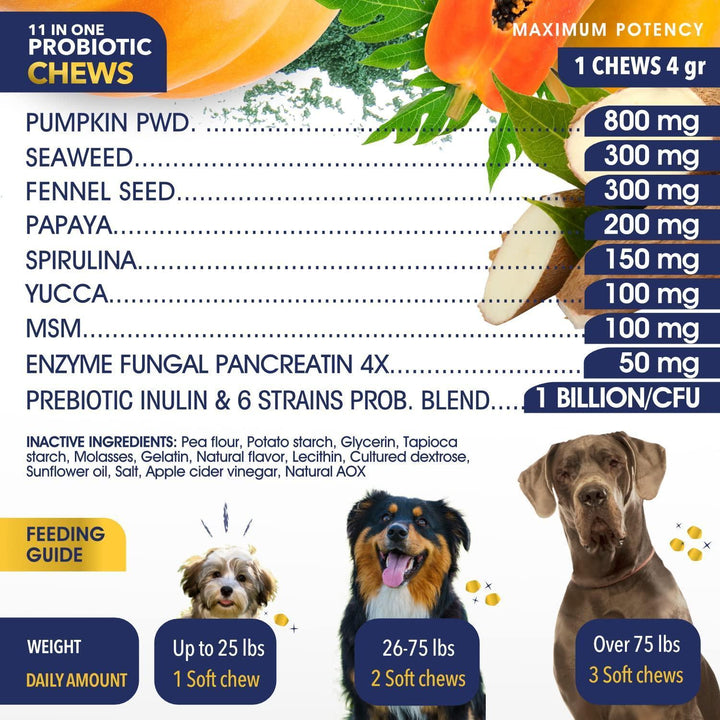 Probiotics for Dogs Support Good Health Itchy Skin Allergies Immunity Yeast Balance Reduce Diarrhea Gas 6 oz