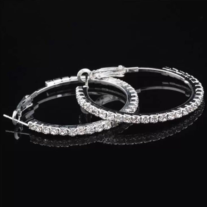 Designer Hoop Earrings 2Pairs/Lot 18K Gold Plated/Silver Plated Circle 3CM/4CM/5CM/6CM/7CM/8CM/9CM/10CM Elegant Big Earrings Jewelry Gifts Women Trendy diamond Crystal