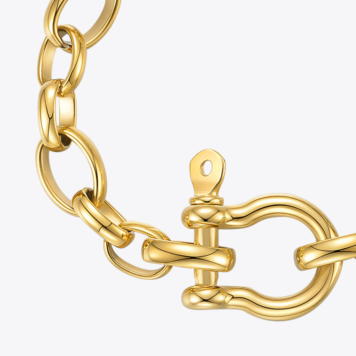 18K Titanium Steel European And American Design U-shaped Lock O Chain