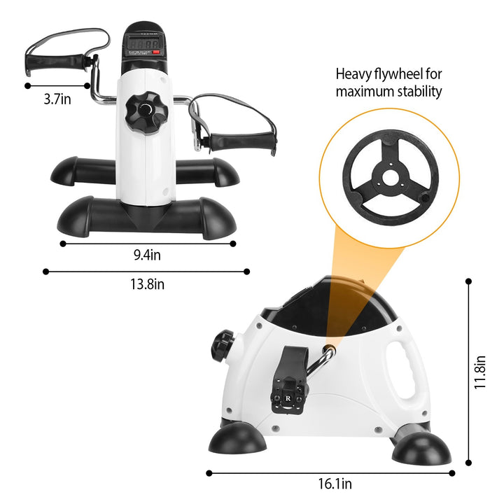 Stationary Under Desk Bike Pedal Exerciser Arm Leg Exerciser with LCD Screen