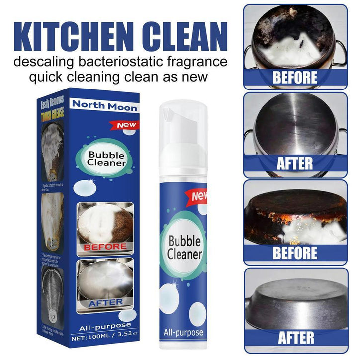 100ml Kitchen Effective Grease Cleaner All Purpose Cleaning Bubble Spray Strong Detergent Degreaser Rinse-Free Cleaning Liquid