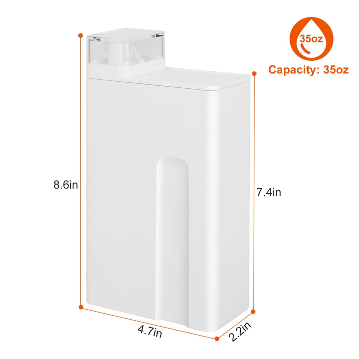 35oz Laundry Detergent Dispenser Container Empty Dispenser Bottle Storage Box with Waterproof Labels for Liquid Detergent Fabric Softener