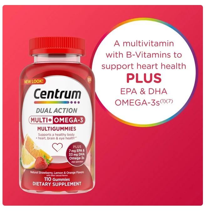 Centrum Multigummies Adult Gummy Vitamins, Multivitamin Supplements, Assorted Fruit, 110 Ct