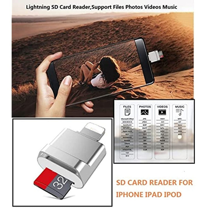 Micro SD Card Reader Converter Suitable For IPhone IPad; OTG To Micro SD/TF Card Reader Viewer Adapter Memory Card Reading For IPhone 14/13/12/Pro/11/X/XR/Max/8 Support IOS 13 And ExFAT & FAT32