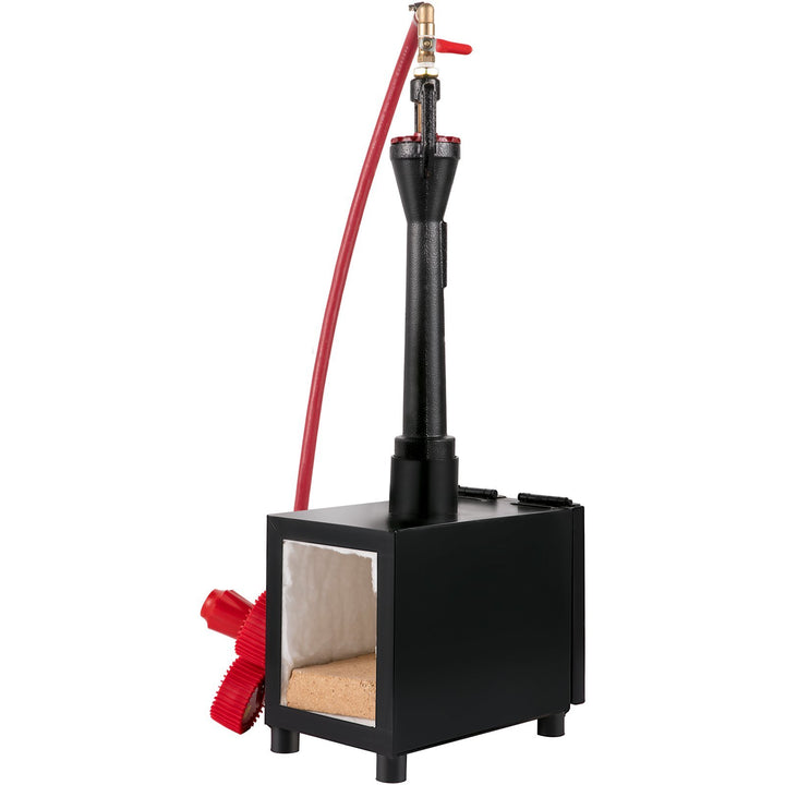 Propane Knife Forge, Blacksmithing Forge with Single Burner, Portable Propane Forge with Single Durable Door, Large Capacity Farrier Forge, Square Propane Burner Forge for Knife and Tool Making