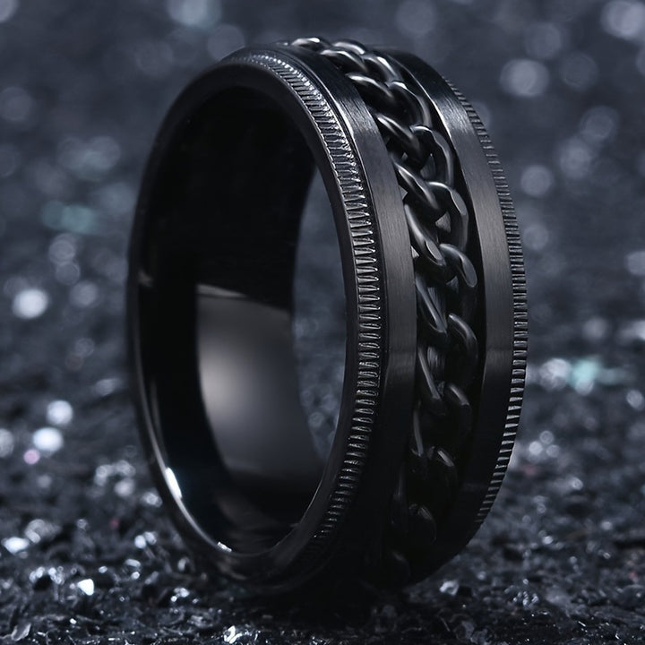 1pc Men's Ring Couple Ring Artificial Jewelry Accessories For Unisex Wedding Engagement Band Ring