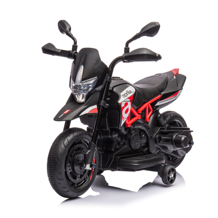 Red, Licensed Aprilia Electric Motorcycle, 6V Kids Motorcycle, Ride On Toy w/Training Wheels, LED Lights, Sounds & Music, Battery Powered Dirt Bike for Boys & Girls