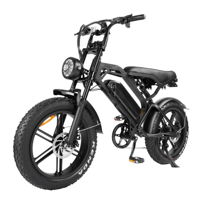 WHOSU Electric Bike for Adults Ebike 1500W/48V/18Ah Tank 20" Fat Tire Electric Bicycles Up to 30MPH & 68 Miles with Retro Motorcycle Design Removable Battery Large Colorful Dispaly