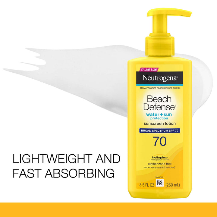 Neutrogena Beach Defense SPF 70 Sunscreen Lotion, Oil-Free, 8.5 oz