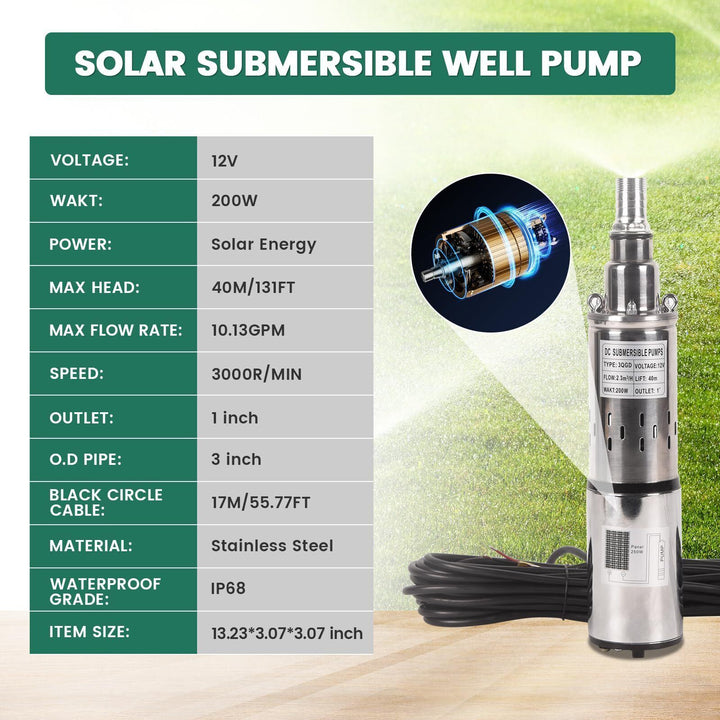 Deep Well Submersible Pump,Stainless Steel Water Pump,for Industrial, Irrigation & Home Use