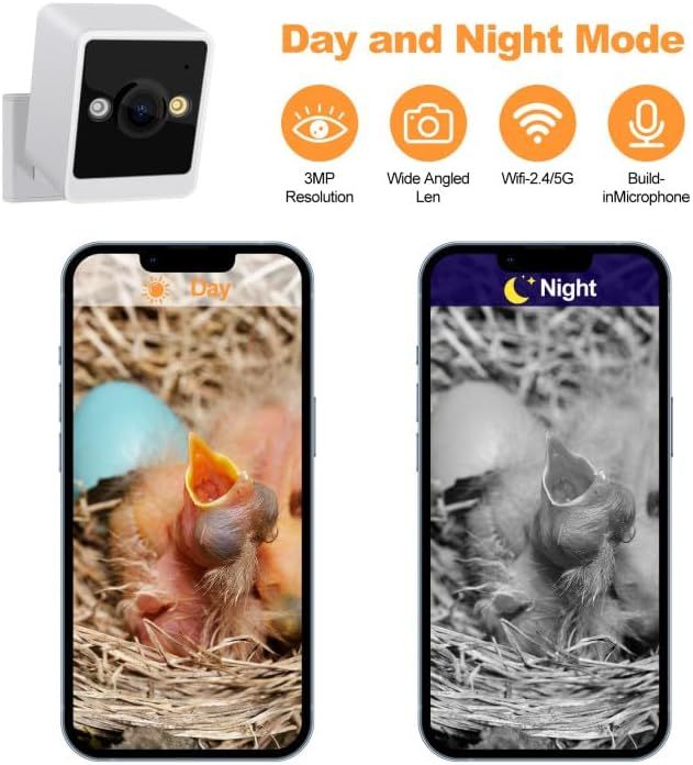 Smart Bird House with Camera,3MP Birdhouse Camera for Outdoors,Auto Capture Bird Videos & Motion Detection,Watch Bird Nesting & Hatching in Real Time,DIY Ideal Gift