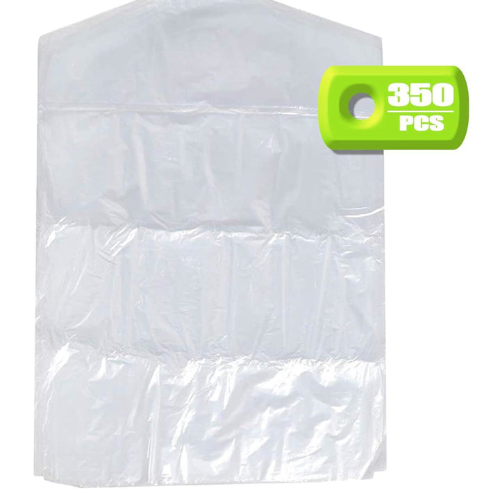 Roll of 350 Clear Garment Covers for Dry Cleaner 21 x 4 x 72 Poly 0.5 mil Storage Bags for Clothes with Hanger Holes 21x4x72 Hanging Suit Protector; Travel Wedding Trip; Sloped Shoulders