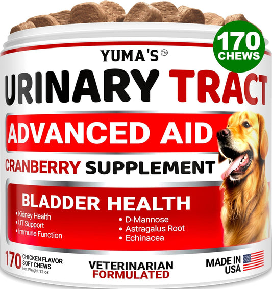 Dog UTI Treatment 170 Treats Cranberry Supplement for Dogs Bladder Control for Dogs
