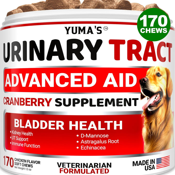 Dog UTI Treatment 170 Treats Cranberry Supplement for Dogs Bladder Control for Dogs