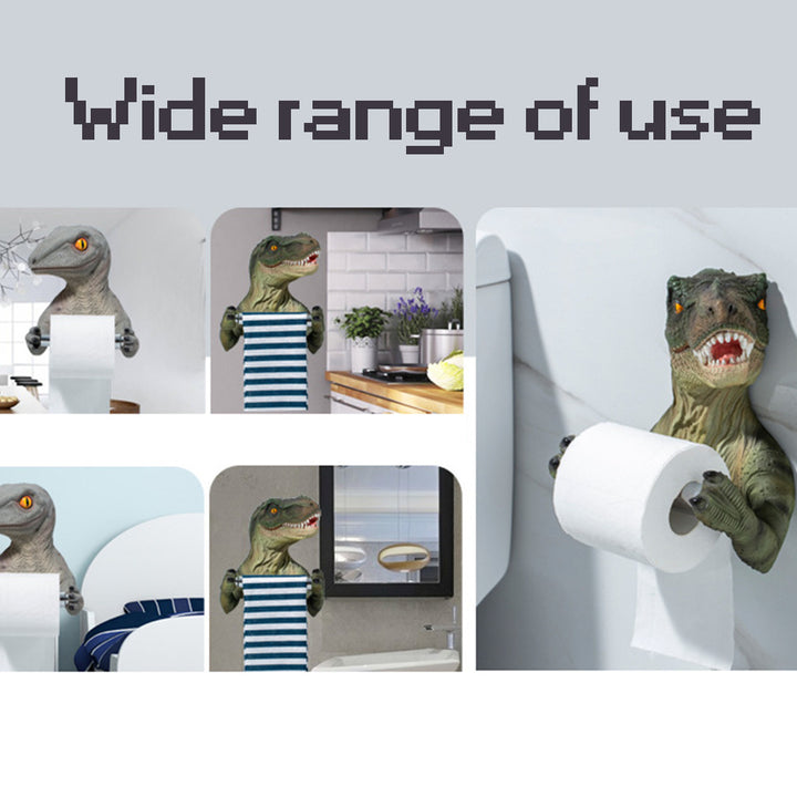 Dinosaur Toilet Hygiene Resin Tray Free Punch Dinosaur Paper Towel Holder