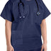 Disposable Scrubs Top and Bottom X-Large. Polypropylene Shirts and Shorts. Pack of 10 of Medical Scrub Top and Shorts; Dark Blue Shorts with Tie; Pockets. Scrubs Tops with Pockets