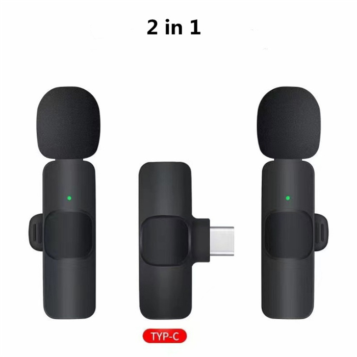 Wireless Lavalier Lapel Microphone for iPhone 15 Series/Android/Computer - Bluetooth Mini Phone Microphones for Video Recording - 2 Clip on Mics with USB C Interface for Tiktok YouTube Vlog